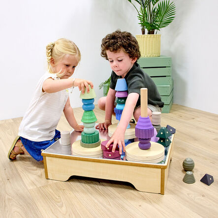 TTS Tonal Wooden Magnetic Stacking Shapes 12pk  hi\-res